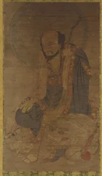 Manjusri e seu leão, dinastia Ming, 1368-1644.