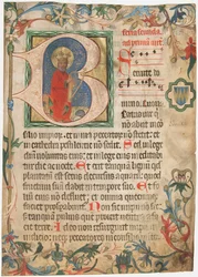 Folha Manuscrito de um Missal, final do século XV.