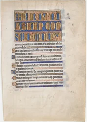 Folha Manuscrito de um Saltério Real, Britânico, 1250-70.