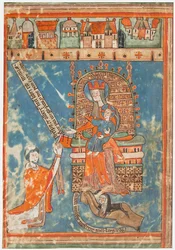 Folha Manuscrito com Dedicação de Livro à Virgem, Alemão, ca. 1400.