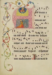Folha Manuscrito com inicial A, de um Gradual, alemão, segundo quartel do século XV.