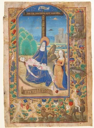 Folha Manuscrito com a Pietá, de um Livro de Horas, último quartel do século XV.