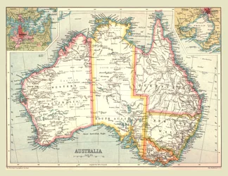 Mapa da Austrália, 1902.