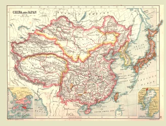 Mapa da China e do Japão, 1902