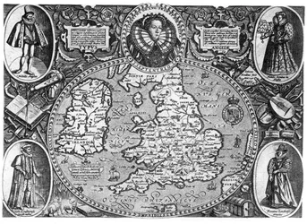 Mapa da Inglaterra, século XVI, 1896