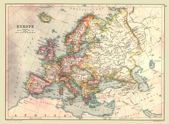 Mapa da Europa, 1902.
