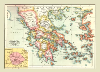 Um mapa da Grécia de 1902.