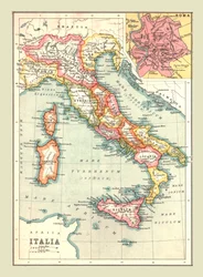 Mapa da Itália, 1902.