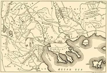 Mapa da Macedônia e dos distritos adjacentes, 1890.