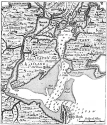Mapa de Nova York, em meados do século XVIII, c1880