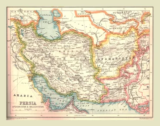 Mapa da Pérsia, 1902.