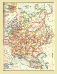 Mapa da Rússia, 1902.