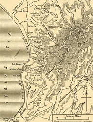Mapa de Sari Bair, península de Gallipoli, Primeira Guerra Mundial, 1915, c1920.