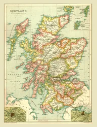 Mapa da Escócia, 1902.