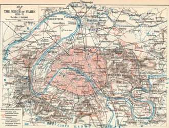 Mapa do cerco de Paris, 1870-71, 1907