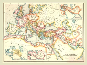 Mapa do mundo antigo, 1902.