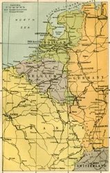 Mapa da fronteira belga com fortes, 1919.