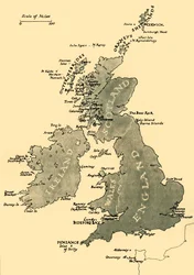 Mapa das Ilhas Britânicas, 1946.