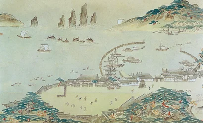 Mapa do Choryang Waegwan e arredores em Busan durante o Joseon..., século XIX.