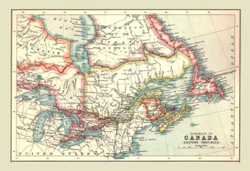 Mapa do domínio do Canadá, províncias orientais, 1902.