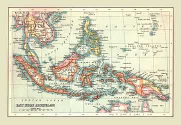 Mapa do arquipélago das Índias Orientais, 1902.