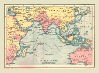 Mapa do Oceano Índico, 1902.