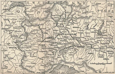 Mapa da Campanha Marengo, 1800, 1896