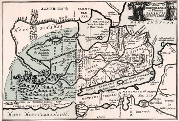 Mapa mostrando a suposta localização do Paraíso