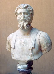 Busto de mármore do imperador romano Lucius Septimius Severus