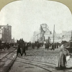 Market St. da balsa - edifícios Chronicle and Call na distância, 1906.