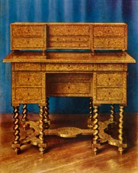 Mesa de escrita de marchetaria do rei Guilherme III, 1938.