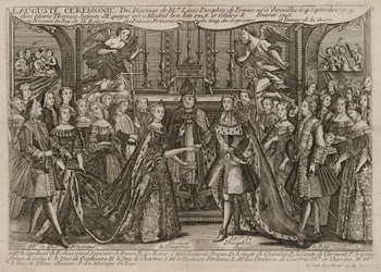 Casamento de Louis, Delfim da França com Marie Thérèse Raphaëlle, Infanta da Espanha em 1745 em Versalhes, 1745
