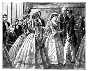 Casamento da princesa Alice e Ludwig IV, grão-duque de Hesse, 1 de julho de 1862, final do século XIX