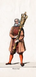 Marechal figurino para peça de Shakespeares, Henrique VIII, século XIX