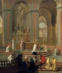 Missa proferida pelo cânon de la Porte, ou altar principal de Notre Dame, Paris, 1708-1710