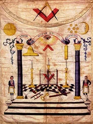 Avental de mestre maçom, século XVIII