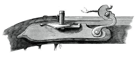 Matchlock, final do século XVII, da Torre de Londres, c1880