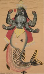 Matsya, peixe Avatara de Vishnu, 1800.