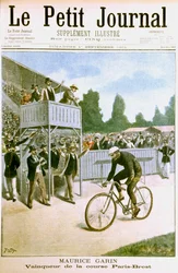 Maurice Garin vence a corrida de bicicleta Paris-Brest, 1901