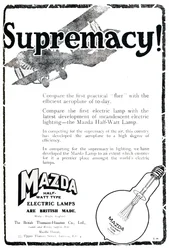 Anúncio de lâmpadas elétricas tipo Mazda de meio watt, 1919
