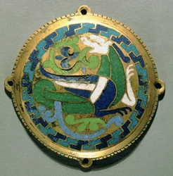 Medalhão que representa um dragão, francês, da Conques