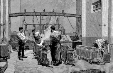 Casa de fusão na casa da moeda de Paris, 1892