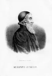 Menno Simons, líder religioso anabatista neerlandês, 1854