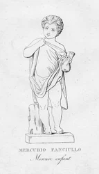 Mercurio Fanciulo Mercure enfant, c1850
