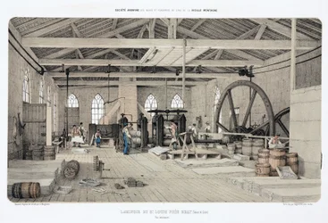 Metais, Laminador de Zinco Zinco, St Louis, perto de Bray, França