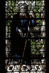 Catedral de Metz. Janela de vidro manchado por Thiebaut de Lixheim 1504. Apóstolo, Metz, França