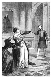 Miiguel I de Portugal 1802-1860 atacando sua irmã, c1895