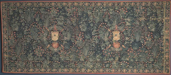 Tapeçaria de Millefleurs com brasão de Médici, 1520s.