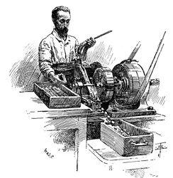 Fresando as bordas das moedas, Royal Mint, Londres, 1891