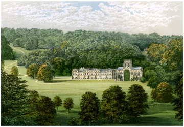 Abadia de Milton, Dorset, casa do Baron Hambro, c1880